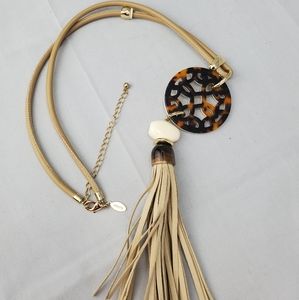Chico's Quinn Reversible Tassel Pendant Necklace